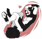  &lt;3 2017 4_toes anthro black_fur black_nose canine digital_media_(artwork) digitigrade enaya-thewhitewolfen fur green_eyes male mammal simple_background smile solo toes white_fur wolf 