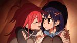 2girls angry animated animated_gif blue_hair canon flip_flappers incipient_kiss kokomine_cocona looking_at_another multiple_girls official papika_(flip_flappers) push red_hair school_uniform shove uniform yuri 