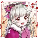  bow brown_eyes catbell gloves hair_bow long_hair open_mouth rouche_(shironeko_project) shironeko_project smile solo white_hair 