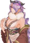  alternate_costume breasts camilla_(fire_emblem_if) fire_emblem fire_emblem_heroes fire_emblem_if hair_over_one_eye japanese_clothes kimono large_breasts lips long_hair looking_at_viewer purple_eyes purple_hair smile solo tiara tnmrdgr very_long_hair wavy_hair white_background 