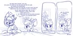  2017 ? absurd_res apple_bloom_(mlp) applejack_(mlp) bow cider comic cub cup cute dialogue dilarus duo earth_pony english_text equine eyelashes female freckles friendship_is_magic hat hi_res horse inside looking_at_viewer mammal monochrome my_little_pony open_mouth photo picture_frame pony ribbons signature sitting speech_bubble table text young 