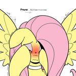  2017 blush embarrassed english_text equine eyes_closed eyeshadow female fluttershy_(mlp) friendship_is_magic hair long_hair makeup mammal my_little_pony pegasus pink_hair reiduran shy simple_background solo text white_background wings 