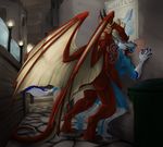  2017 anthro bareback dragon duo fur horn male male/male mammal neverneverland nude penetration scalie sergal sex tongue unprotected_ejaculation unprotected_sex wings 