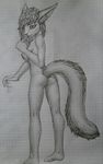  2017 anthro big_breasts big_butt breasts butt canine claws cute drawing eyelashes female fox from_behind_position fur hair invalid_tag lightcorelt long_hair looking_at_viewer mammal nipples nude pose sex short_hair simple_background solo standing thick_thighs wide_hips 
