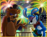  2017 absurd_res animatronic anthro bear bow_tie buckteeth digital_media_(artwork) five_nights_at_freddy&#039;s five_nights_at_freddy&#039;s_2 freddy_(fnaf) group hat hi_res lagomorph machine male mammal rabbit robot teeth tonycrynight top_hat toy_bonnie_(fnaf) video_games 