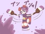 brush chibi commentary fate/grand_order fate_(series) highres ink japanese_clothes katsushika_hokusai_(fate/grand_order) kimono mikoko1 obi object_namesake octobrush_(splatoon) sash splatoon_(series) swinging 