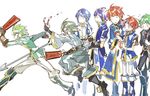  armor blue_eyes blue_hair cape celice_(fire_emblem) closed_eyes eliwood_(fire_emblem) ephraim fire_emblem fire_emblem:_fuuin_no_tsurugi fire_emblem:_monshou_no_nazo fire_emblem:_rekka_no_ken fire_emblem:_seima_no_kouseki fire_emblem:_seisen_no_keifu fire_emblem_cipher fire_emblem_echoes:_mou_hitori_no_eiyuuou fire_emblem_heroes green_hair innes long_hair male_focus marth multiple_boys noki_(affabile) red_hair roy_(fire_emblem) short_hair smile 