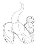  2017 android anthro anus ass_up big_butt blush breasts butt clitoris digital_media_(artwork) embarrassed female hi_res horn looking_at_viewer looking_back machine muscular muscular_female nude open_mouth open_smile portrait presenting presenting_hindquarters pussy raised_tail rawgreen rear_view reptile robot scalie simple_background sketch smile solo tattoo thick_thighs three-quarter_portrait trenco viktura_(beyxer) white_background wide_hips 