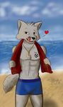  abs anthro beach blackowl canine clothing digital_media_(artwork) fur licking looking_at_viewer male mammal muscular muscular_male seaside tongue tongue_out underwear wolf 