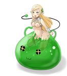  aqua_eyes blush elf flower_hair_ornament maplestory mercedes_(maplestory) partialy_clothed slime small_breasts tentacle uncensored 