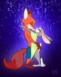 2018 anthro artbirchly_(artist) bottomless boxers_(clothing) butt butt_grab canine clothed clothing digital_media_(artwork) disney duo eyelashes eyes_closed female fur grope hand_on_butt hawaiian_shirt judy_hopps lagomorph licking male mammal nick_wilde shirt simple_background smile tongue tongue_out topless underwear zootopia 