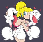  &lt;3 balls blush boo_(mario) breast_lick breasts clothing female ghost human kiss_mark kissing licking male male/female mammal mario_bros miscon nintendo not_furry one_eye_closed penis princess_peach spirit tongue tongue_out video_games 