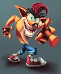  2017 anthro bandicoot clothing crash_bandicoot crash_bandicoot_(series) footwear fur glaucosilva gloves green_eyes hi_res male mammal marsupial originalcoco video_games 