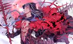  all_male armor blue_hair cape cu_chulainn cu_chulainn_alter_(fate/grand_order) fate/grand_order fate_(series) headdress long_hair male pota_(bluegutty) red_eyes spear tattoo weapon wristwear 