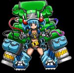  graphite_(medium) kawashiro_nitori large_belt large_hat light_blue_hair mecha_musume mechanical_pencil pencil solo touhou traditional_media uwa_(rakko) 