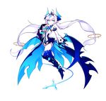  blue_bow blue_eyes blue_footwear blue_legwear blue_wings boots bow bridal_gauntlets detached_sleeves elsword floating full_body horns hwansang knee_boots leotard long_hair looking_at_viewer luciela_r._sourcream noblesse_(elsword) official_art pointy_ears smile solo thighhighs tiara transparent_background twintails very_long_hair white_hair white_leotard wings 