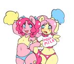  2018 alternate_hairstyle animated anthro big_breasts blush breast_size_difference breasts cheerleader clothing crop_top cutie_mark duo earth_pony equine female fluttershy_(mlp) friendship_is_magic hair horse looking_at_viewer mammal mega_milk my_little_pony open_mouth panties pegasus pink_hair pinkie_pie_(mlp) pom_poms pony shirt simple_background small_breasts tolsticot underwear white_background wings 