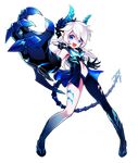  :d asymmetrical_clothes blue_eyes claws diabla_(elsword) elsword full_body highres horns hwansang long_hair looking_at_viewer luciela_r._sourcream official_art open_mouth pointy_ears shaded_face single_pantsleg smile solo standing tail thick_eyebrows transparent_background white_hair 