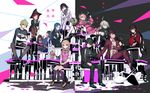  6+girls akamatsu_kaede amami_rantarou banned_artist black_hair blonde_hair blue_eyes chabashira_tenko danganronpa everyone gokuhara_gonta green_eyes green_hair harukawa_maki highres hoshi_ryouma iruma_miu keebo momota_kaito multiple_boys multiple_girls new_danganronpa_v3 ouma_kokichi pink_eyes red_eyes red_hair saihara_shuuichi shinguuji_korekiyo shirogane_tsumugi tetsubuta toujou_kirumi yonaga_angie yumeno_himiko 