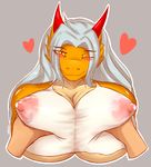  &lt;3 2018 absurd_res aisyah_zaskia_harnny anthro areola big_breasts blush breast_grab breast_squeeze breasts clothed clothing crop_top digital_media_(artwork) disembodied_hand dragon duo eyebrows eyebrows_visible_through_hair eyelashes female front_view grey_background grey_hair hair hand_on_breast harnny hi_res horn huge_breasts lactating long_hair looking_at_viewer milk multicolored_scales nipples non-mammal_breasts one_eye_closed pink_nipples red_horn scales scalie sheer_clothing shirt signature simple_background smile solo_focus tan_scales translucent transparent_clothing two_tone_scales white_clothing white_shirt white_topwear wink yellow_eyes yellow_scales 