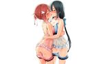  black_hair blush long_hair michairu photoshop pussy red_hair tougou_mimori uncensored white yuri yuuki_yuuna yuuki_yuuna_wa_yuusha_de_aru 