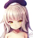 azur_lane blush closed_mouth collarbone commentary_request face long_hair looking_at_viewer simple_background solo sorairo_len twitter_username yellow_eyes z46_(azur_lane) 