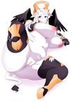  anthro big_breasts blush breasts cakewasgood caprine female goat hi_res looking_at_viewer mammal overweight pubes pussy simple_background solo spreading thick_thighs 