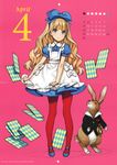  absurdres alice blonde_hair blue_eyes calendar card ooyari_ashito rabbit tagme 