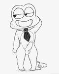 amphibian anthro balls clothing cute embarrassed frog humanoid_penis male nude penis sail_(artist) smile solo 