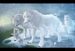  2010 black_bar canine digital_media_(artwork) feral grass group grypwolf mammal paws snow stanidng whit_fur wolf 