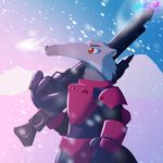  2018 anteater anthro armor body_armor clothed clothing fanartiguess gun holding_object holding_weapon male mammal ranged_weapon rifle side_view signature snow snowing solo url weapon 