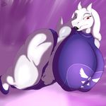  2018 angrypotato96 big_breasts blush boss_monster breasts caprine clothed clothing female fur goat high-angle_view horn huge_breasts lipstick long_ears makeup mammal mature_female mother parent solo thick_thighs toriel undertale video_games voluptuous white_fur wide_hips 