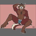  anthro bambii_dog breath bulge canine clothed clothing hi_res hypnosis jockstrap looking_at_viewer male mammal mind_control nipples solo spiral_eyes tongue tongue_out topless underwear 