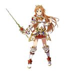  armored blush brown_eyes brown_hair long_hair official_art smile sword sword_art_online warrior yuuki_asuna 