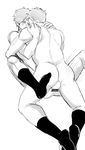  2boys anal anus ass censored eyes_closed legs_up lying male_focus missionary monochrome multiple_boys muscle on_back penetration pokkor0123 sex socks tagme thrusting wince yaoi 