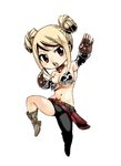  1girl blonde_hair breasts chibi fairy_tail female hair_between_eyes large_breasts long_hair looking_at_viewer lucy_heartfilia mashima_hiro official_art simple_background solo twintails 
