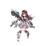  boots breasts brown_eyes brown_hair cannon chauchat chestnut_mouth clock full_body gloves gun hair_ornament hat long_hair medium_breasts military military_hat military_uniform north_abyssor official_art rigging solo torpedo_tubes transparent_background uniform volta_(zhan_jian_shao_nyu) weapon zhan_jian_shao_nyu 