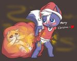  2017 anthro bag blue_eyes blush christmas clothed clothing cub cum cute facefart facefarting fart fart_fetish fur hair hat holidays male male/male mammal panties penis penny_the_skunk riroburo santa_hat skunk smell smile solo underwear white_fur young 