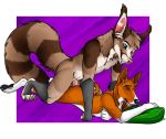  2016 5_fingers all_fours anal anal_penetration anthro anthro_on_anthro balls basenji black_nose blue_eyes brown_eyes brown_fur cacomistle canid canine canis cedric_(aquarix) coati digital_media_(artwork) doggystyle domestic_dog duo erection fangs from_behind_position fur grey_fur hi_res humanoid_penis hybrid looking_pleasured lying male male/male male_penetrating mammal mephitid nude on_front on_ground open_mouth orange_fur patrikthedog pawpads paws penetration penis pillow pink_nose pink_penis procyonid ringtail rodent sciurid sex simple_background skunk smile tan_fur teeth tongue tree_squirrel white_fur 