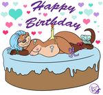  anthro bedroom_eyes blue_eyes blue_hair bouncyotter breasts brown_fur english_text female fur hair half-closed_eyes mammal mustelid nipples nude otter overweight seductive shawnthegirl solo suggestive text 