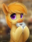  2018 doughnut earth_pony equine fan_character food hair hooves horse krrrokozjabrra looking_at_viewer mammal multicolored_hair my_little_pony pony solo two_tone_hair 