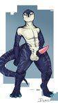  2017 2018 anthro balls claws digital_drawing_(artwork) digital_media_(artwork) doggomeatball erection hand_on_penis hi_res looking_at_viewer male penis scalie solo 