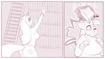  2017 anthro big_breasts book bookcase bottomless breasts butt clothed clothing cutie_mark equine female friendship_is_magic hair horn horse invalid_tag ladder magic mammal monochrome mr.pink my_little_pony pain pink_theme pony solo turtleneck twilight_sparkle_(mlp) unicorn 