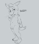  anthro balls compfive cub male monochrome penis scalie sketch sleezimon smoking solo young 