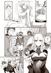  6+girls accessories_switch ahoge animal_ears arm_belt ass back bandaged_arm bandages belt_buckle black_bow black_hat bow breasts buckle carmilla_(fate/grand_order) cat_ears chaldea_uniform cleavage comic commentary_request curled_horns dragon_horns elizabeth_bathory_(fate) elizabeth_bathory_(fate)_(all) facial_scar fake_animal_ears fake_horns fate/grand_order fate_(series) fingernails from_behind fue_(rhomphair) fujimaru_ritsuka_(female) glasses gothic_lolita greyscale hair_ornament hair_over_one_eye hair_scrunchie hat headpiece highres horns jack_the_ripper_(fate/apocrypha) jacket lancer large_breasts lolita_fashion long_fingernails long_hair looking_at_viewer lowleg lowleg_panties mash_kyrielight monochrome multiple_girls nursery_rhyme_(fate/extra) panties pointy_ears ponytail scar scar_across_eye scar_on_cheek scrunchie short_hair shoulder_tattoo side_ponytail silent_comic sleepy striped striped_bow surprised tattoo trolling underwear yawning 