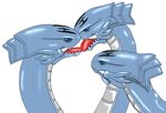  3_heads blue-eyes_ultimate_dragon blue_eyes burume dragon french_kissing hydra kissing male multi_head scalie sfbwd spikes three-headed tongue tongue_out yu-gi-oh ぶるめ 