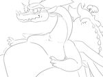  4_fingers anthro belly big_belly claws dragon facial_hair goatee horn invalid_tag long_neck male moobs nintendo nude overweight poking scalie solo surprise the_legend_of_zelda unibrow valoo video_games wind_waker wings yosioka_san 
