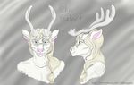  albino antlers blonde_hair blue_eyes bust_(disambiguation) cervine colored fehn_(invader-yan) fur hair horn invader-yan male mammal patreon ponytail profile reindeer simple_background solo white_fur 