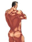  1boy ass bara male_focus muscle nude rabbit_(pixiv744412) solo tagme tan tanline 