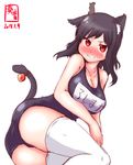  alternate_costume angry animal_ears artist_logo azur_lane bare_shoulders bell black_hair black_swimsuit blush cat_ears cat_tail commentary_request cosplay cowboy_shot dated hair_ornament highres jingle_bell kanon_(kurogane_knights) kantai_collection looking_at_viewer md5_mismatch name_tag namesake one-piece_swimsuit red_eyes school_swimsuit short_hair simple_background solo swimsuit tail thighhighs white_background white_legwear yamashiro_(azur_lane) yamashiro_(azur_lane)_(cosplay) yamashiro_(kantai_collection) 